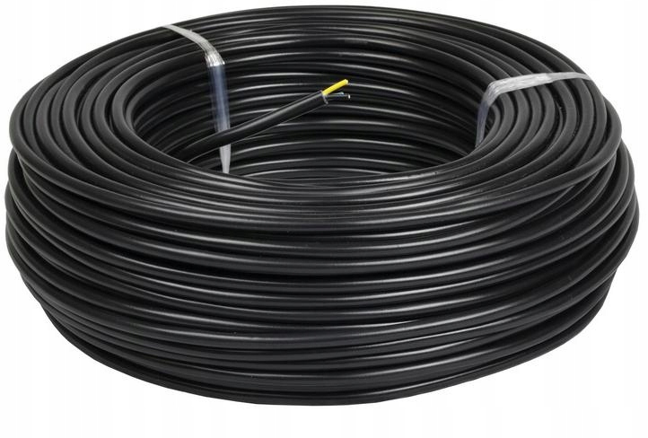 Przewód elektryczny ziemny drut Yky 0,6/1kV 3x2,5mm2 Czarny Mercor 100m
