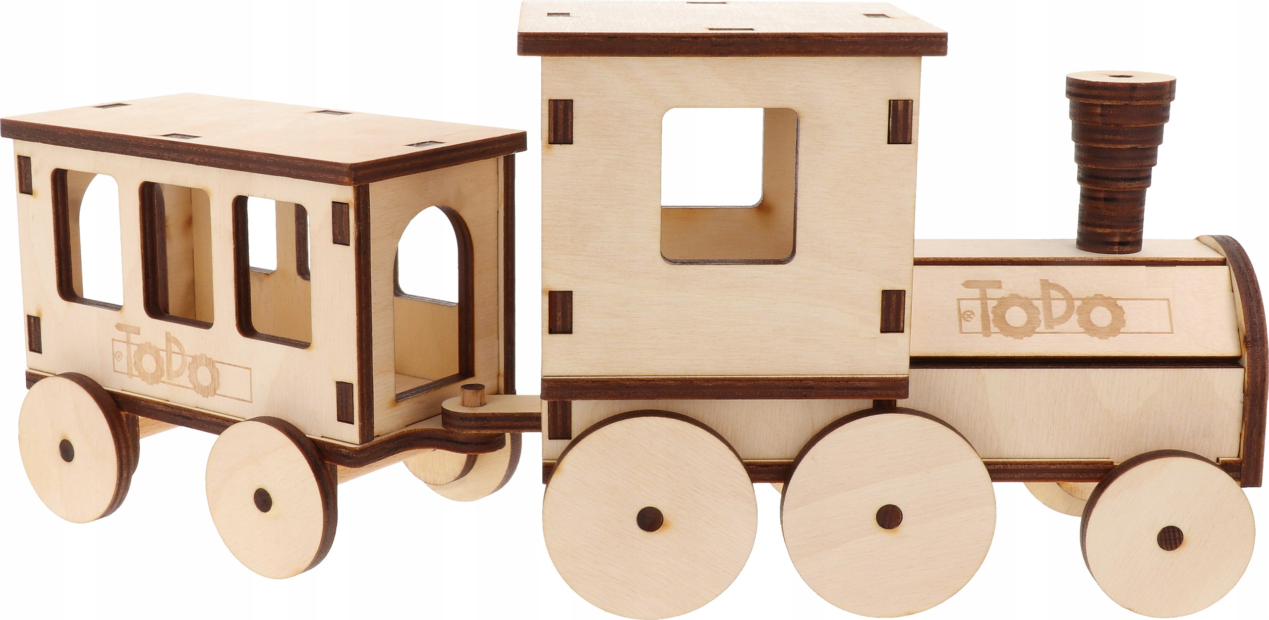 DUŻY DREWNIANY WAGON Wagonik do ZABAWY PASAŻERSKI Marka Todo