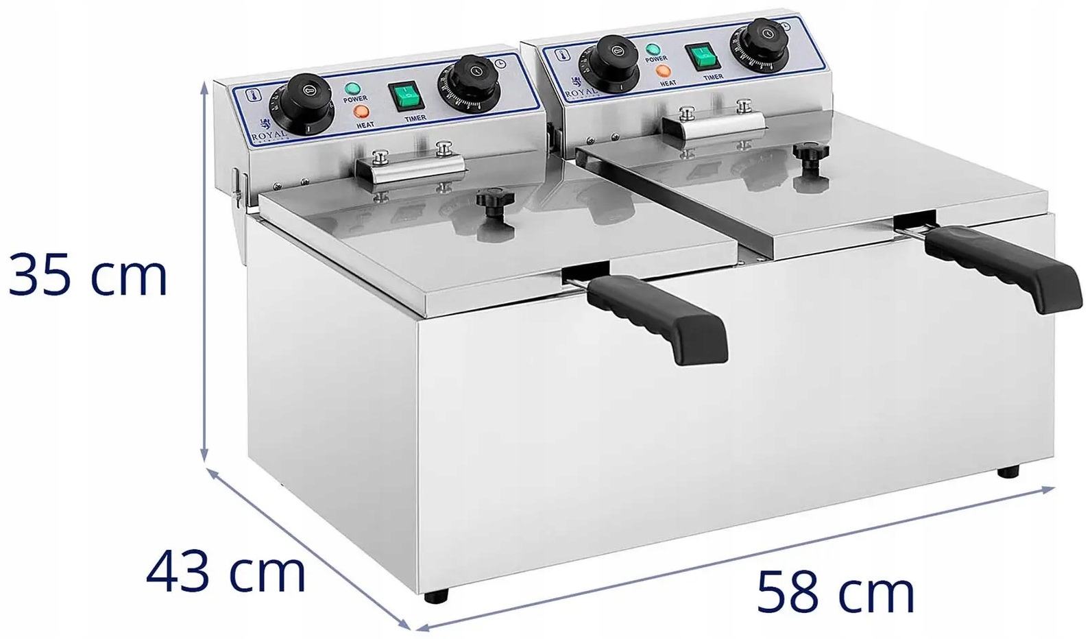 Frytownica - 2 x 13 litrów timer ROYAL CATERING RCTF 13DH 10010036
