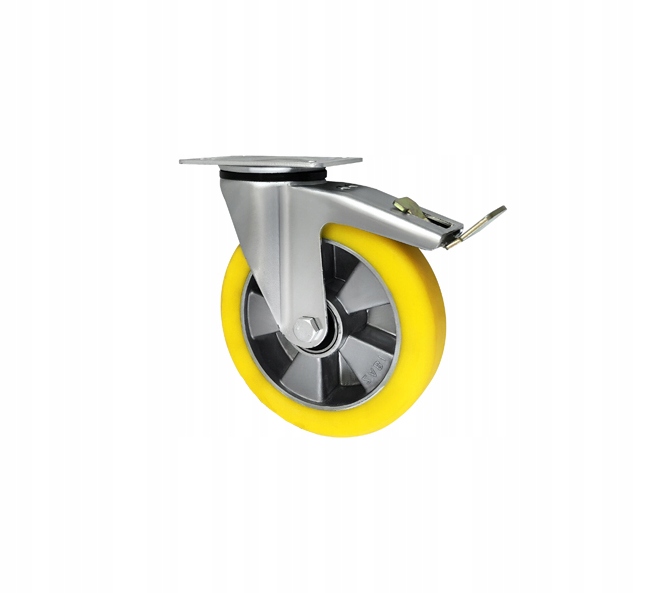 Otočné hliníkovo-polyuretanové kolo, brzda 200