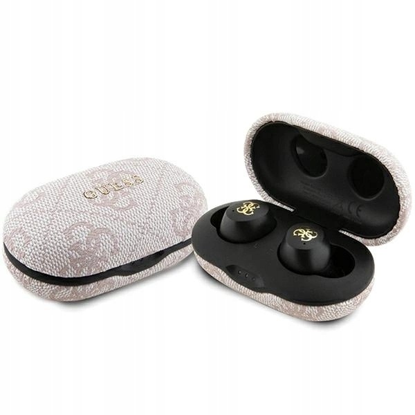 Bluetooth sluchátka Tws Guess 4G Metal s dokovací stanicí Enc růžové