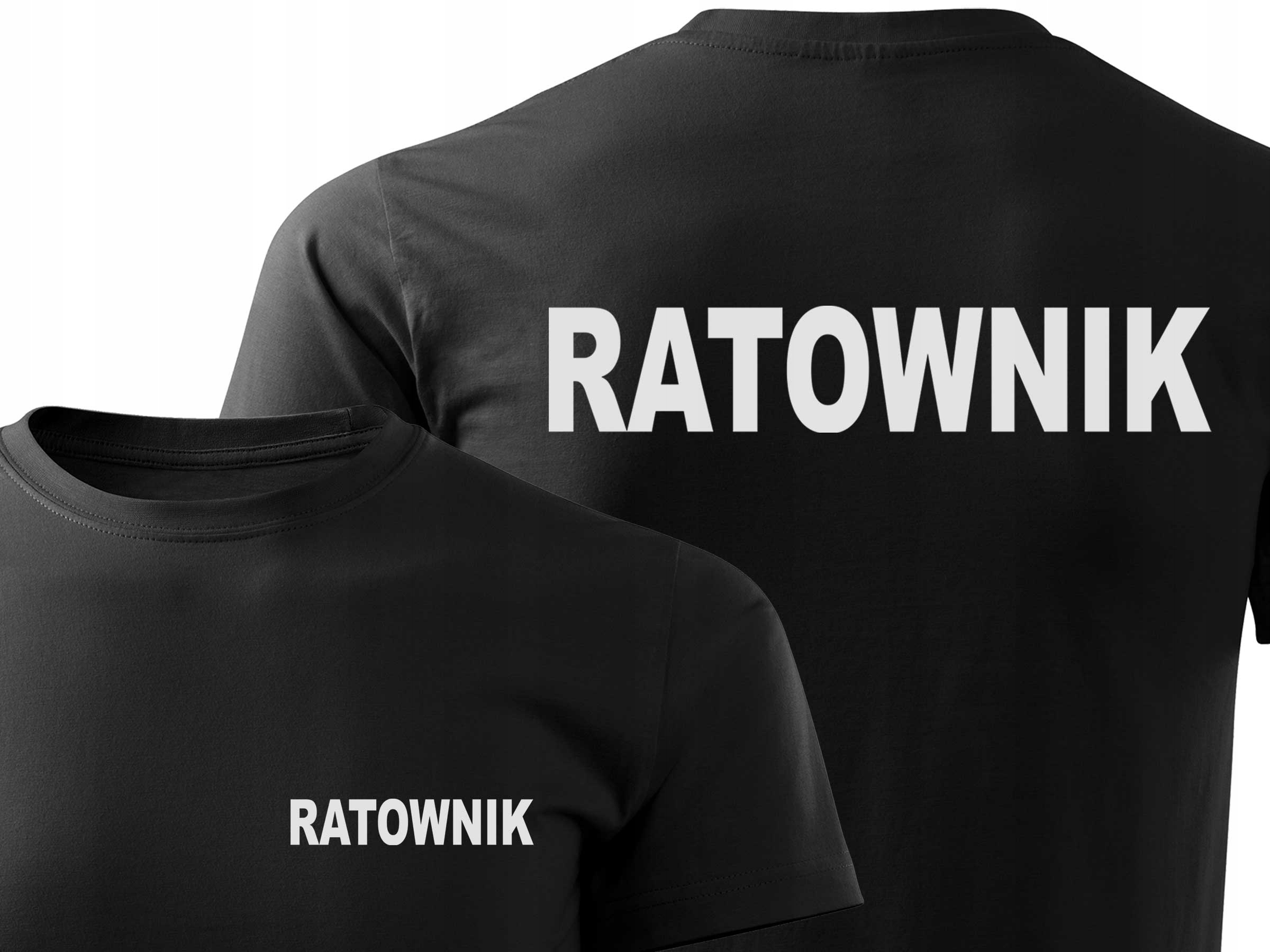 

Bawełniana Koszulka Ratownik Napis Odblaskowy L