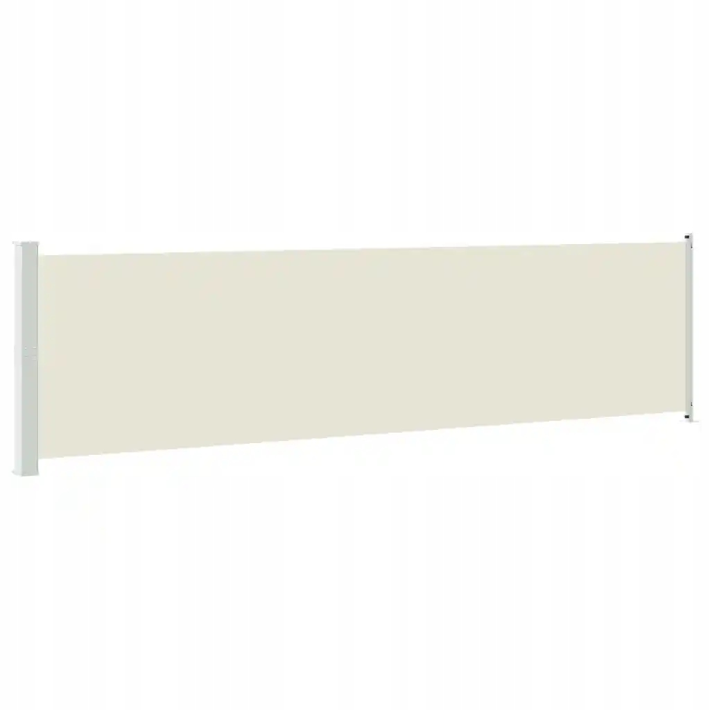 Boční markýza krémová 600 x 160 cm, polyester, ocel lakovaná práškovou barvou
