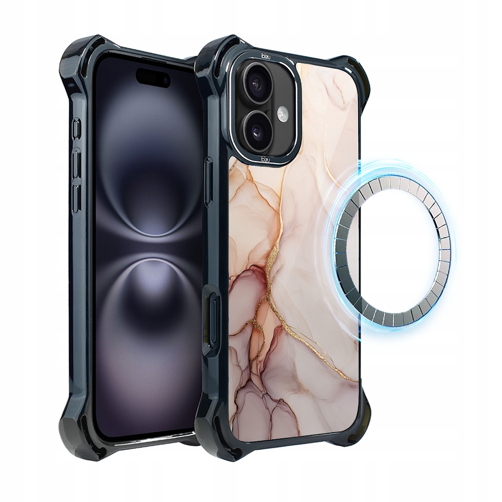 Pouzdro pro iPhone 16 Plus Ibizu DropGuard Ultra s MagSafe, růžový alabastr