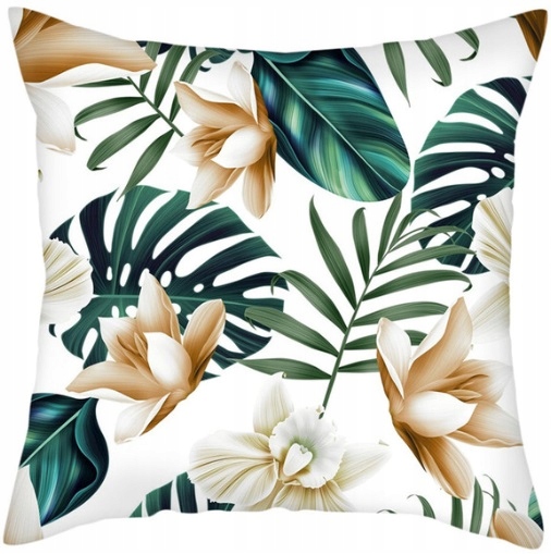 

Poszewka Na Poduszkę Liście Kwiaty Monstera 40x40