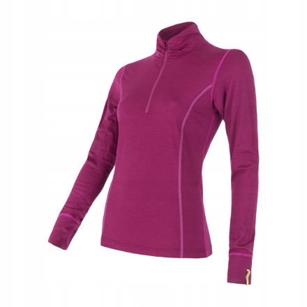Sensor Merino Active dámské triko dl.rukáv stoják zip lilla velikost L