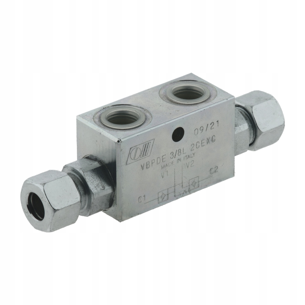 Hydraulický zámek dvojitý zpětný ventil Vbpde 3/8 Cexc trubka 30L Italský