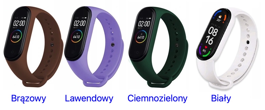 OPASKA DO XIAOMI MI BAND 3 4 PASEK MIBAND KOLORY Kolor czarny