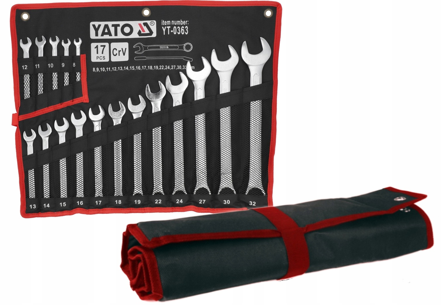 Kľúče Očkoploché S Leštenou Hlavicou 8-32 mm, sada 17ks Yato YT-0363