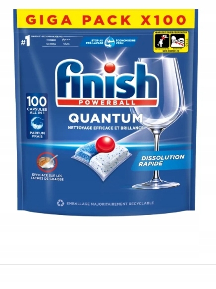 Levně Finish Powerball Quantum All IN1 100 ks Regular Nl/fr Kapsle Do Myčky Nádobí