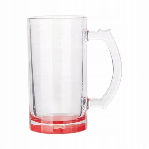 

Kufel szklany 470 ml do sublimacji czerwone dno