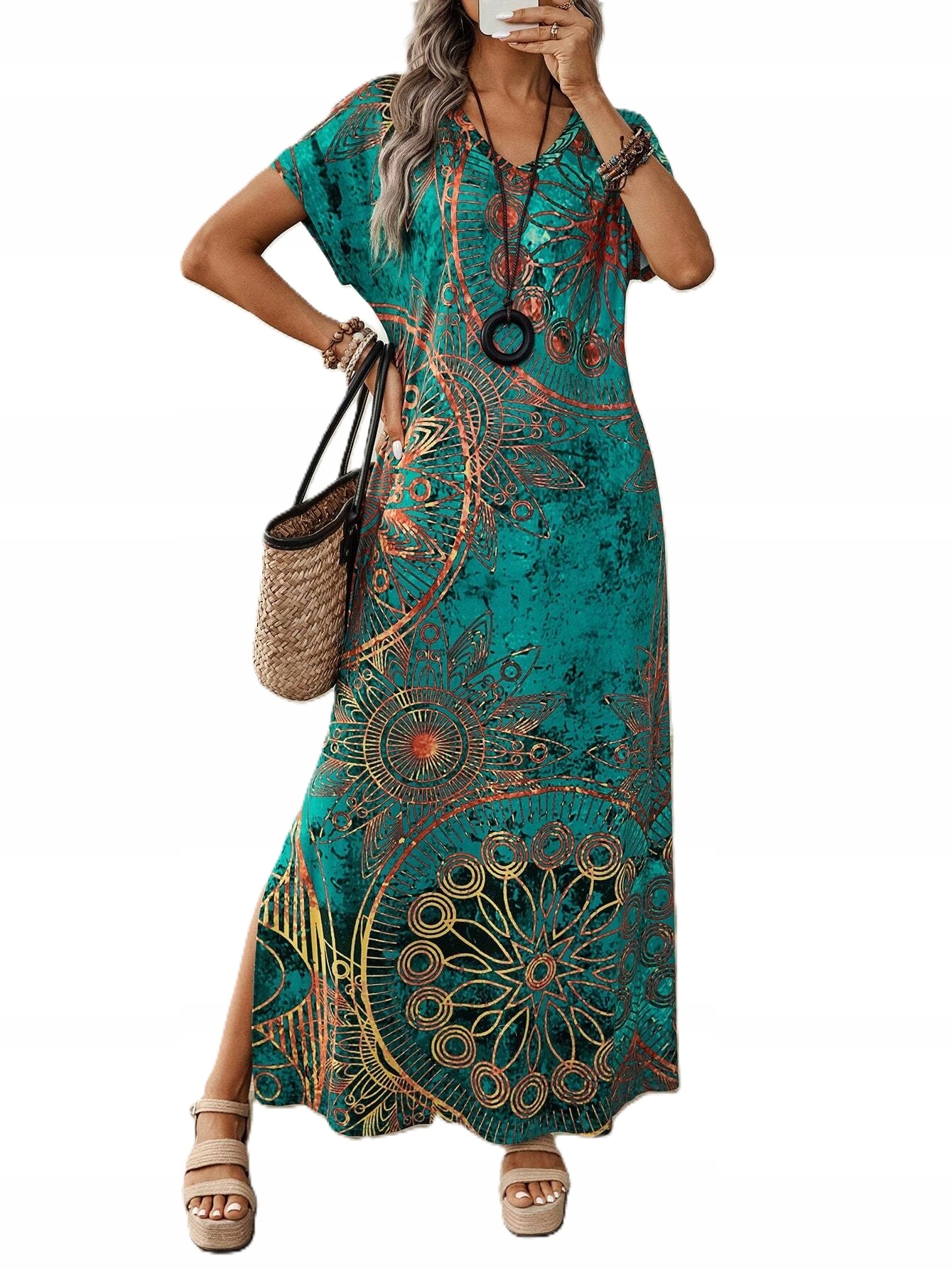 letnia sukienka maxi we 44/46 plus size