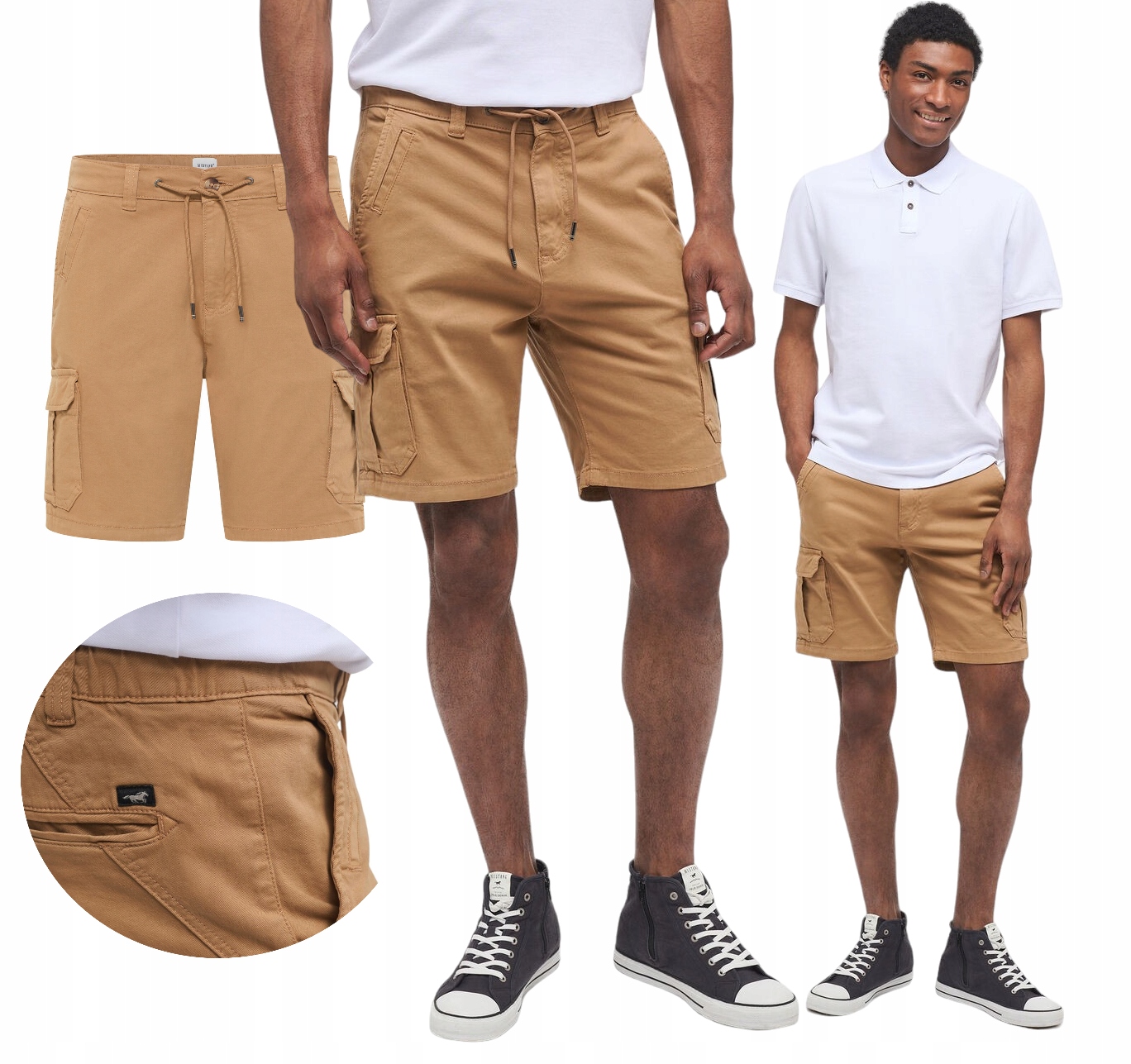 Krátké Kraťasy Pánské šortky Mustang Kapsáče Elastic Cargo Shorts vel. 33