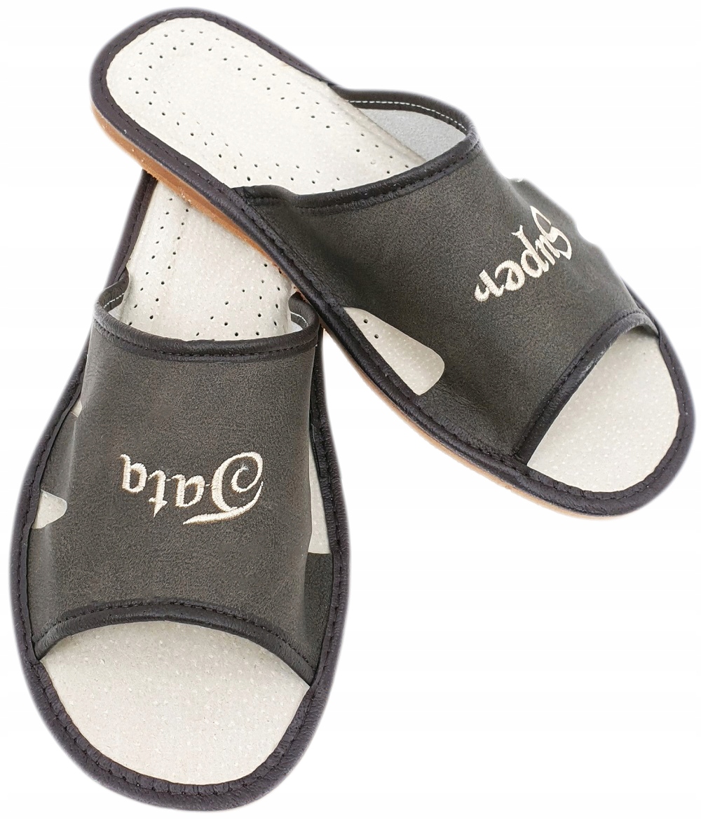 

Kapcie Skóra Pantofle Męskie Laczki Super Tata *41