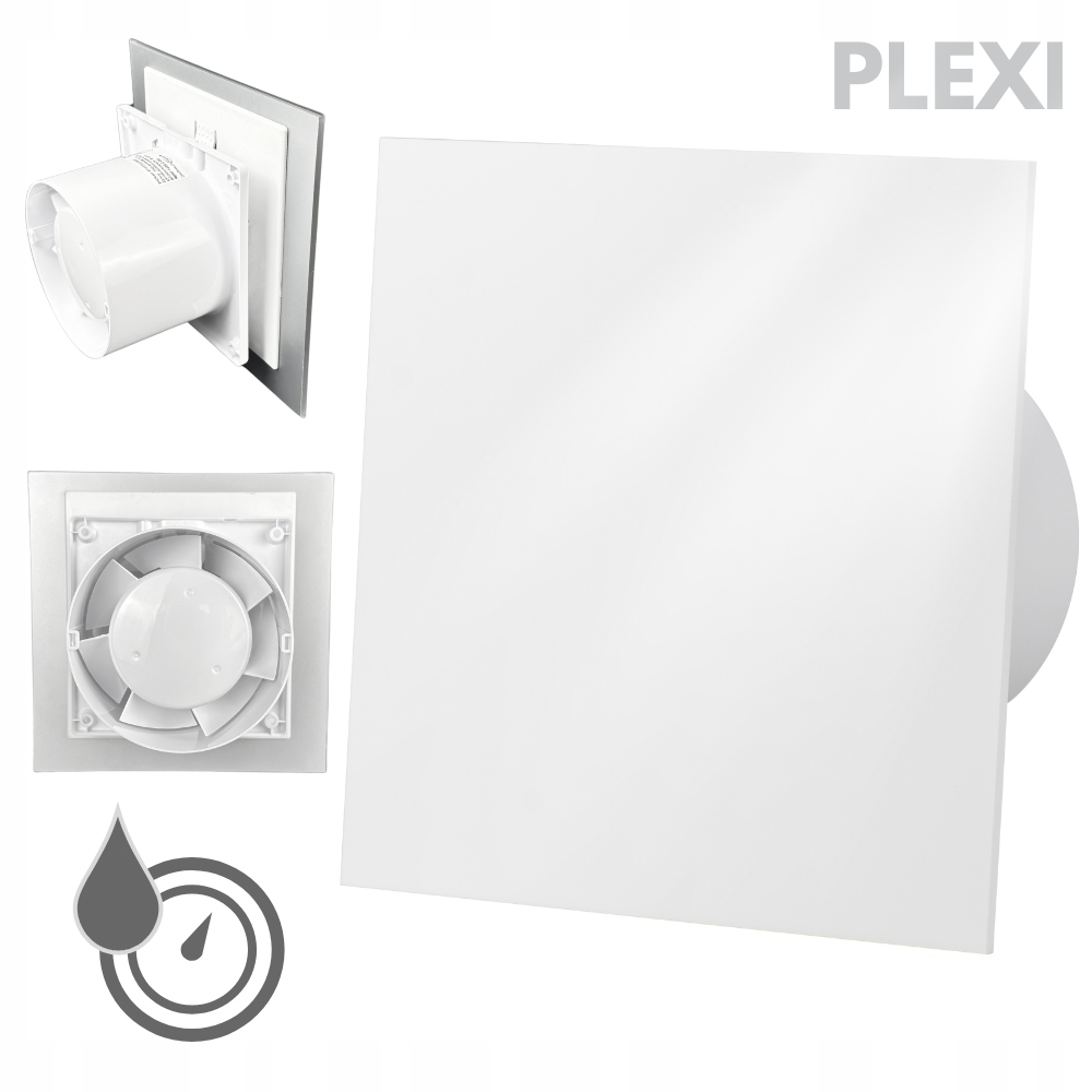 Koupelnový ventilátor Drim 125 (hs+ts) Plexi bílý lesk