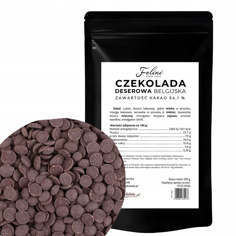 Levně 2x Felini čokoláda dezertní čokoláda 54,9% 500 g