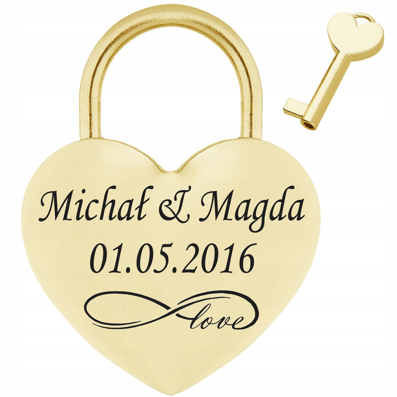 

Kłódka miłości na most Grawer Nadruk Serce dla par