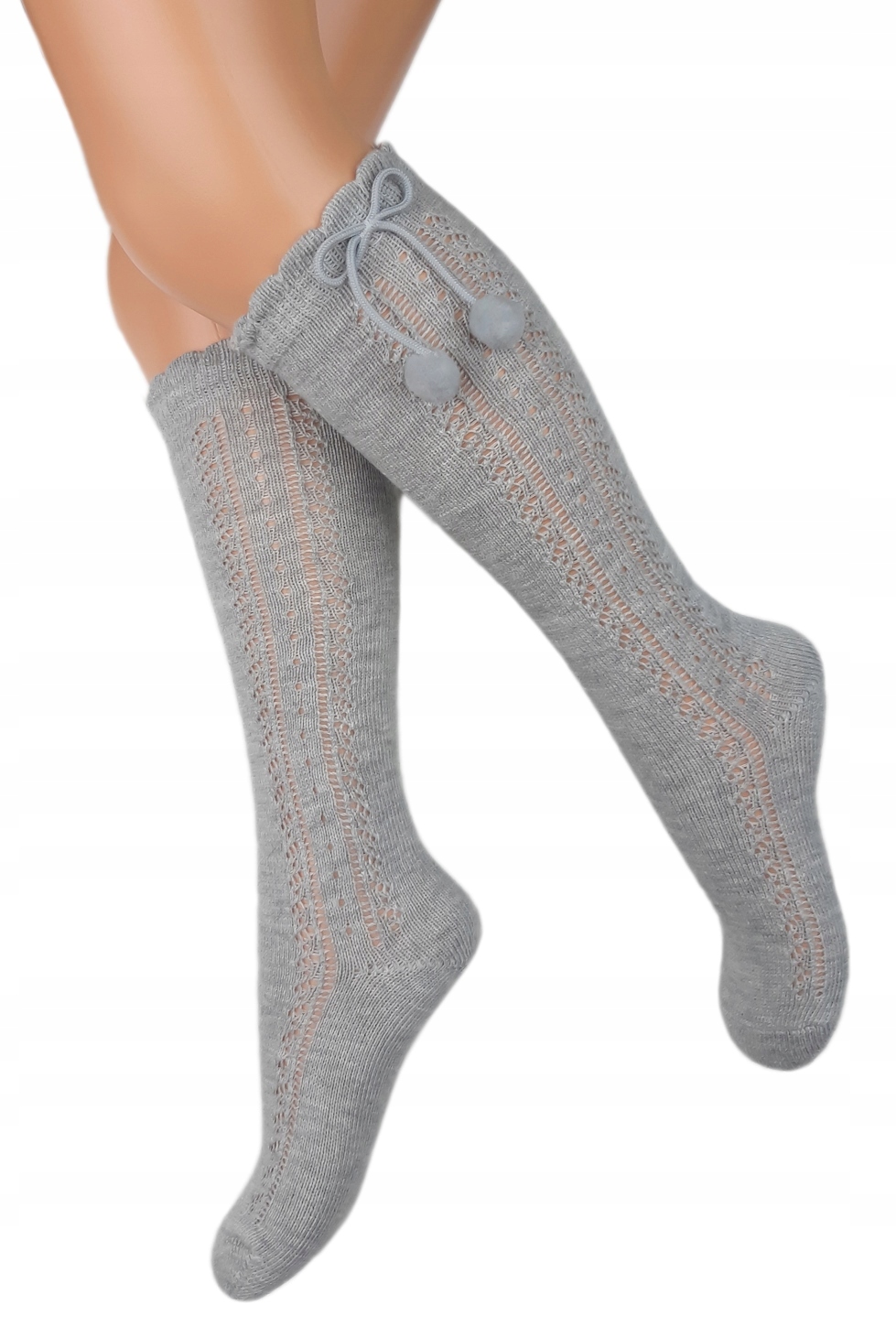 

Katamino Szare Ażurowe Podkolanówki 26-28 3-4LATA