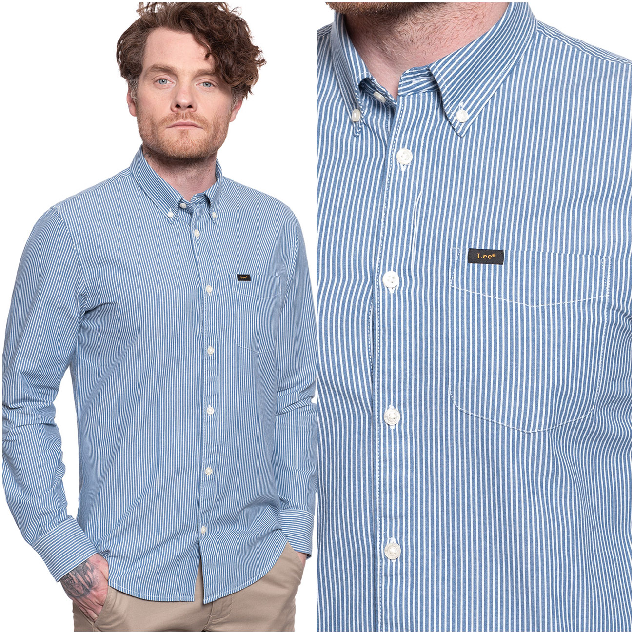 

Lee Button Down Męska Koszula W Paski M