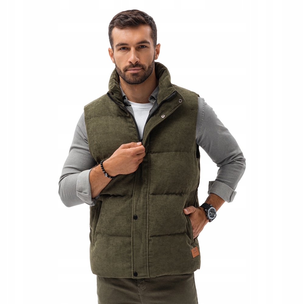 

Bezrękawnik męski sztruksowy ci oliwkowy V57 L/XL