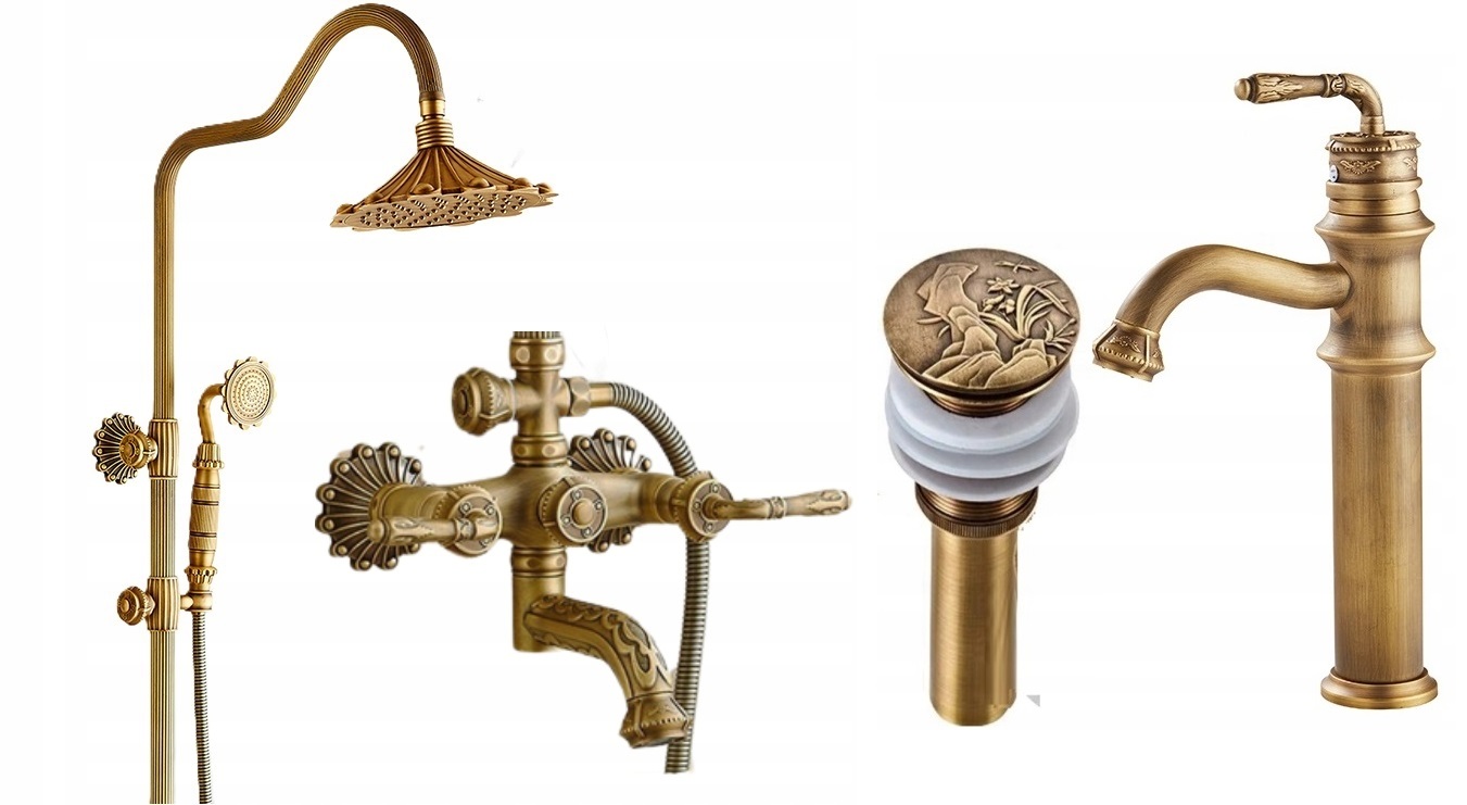 Kúpeľňová sprchová batéria Old Retro Mosadz Master