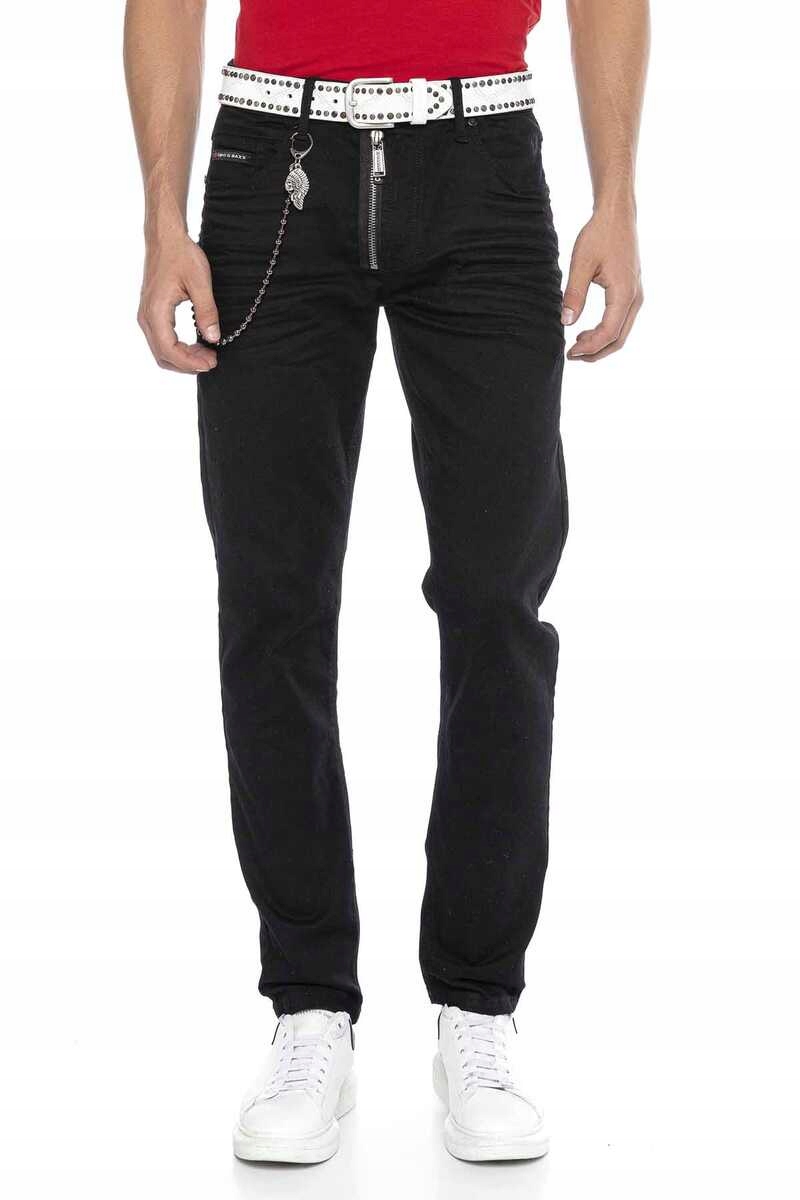 Cipo baxx CD675 džíny slim fit se zipem, černé, 34/32