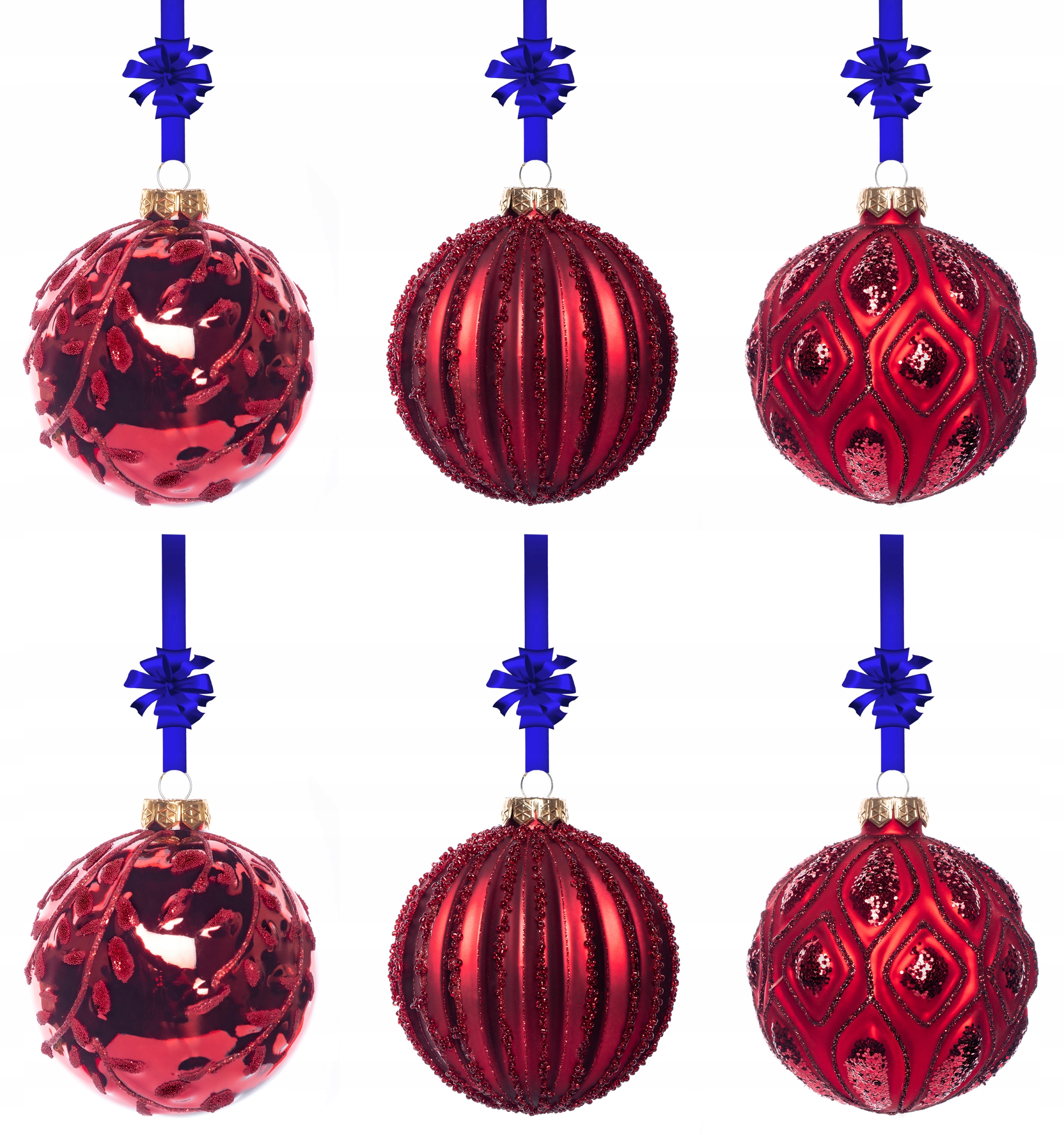

Bombki Choinka szklane Ręcznie Malowane 10cm 6szt