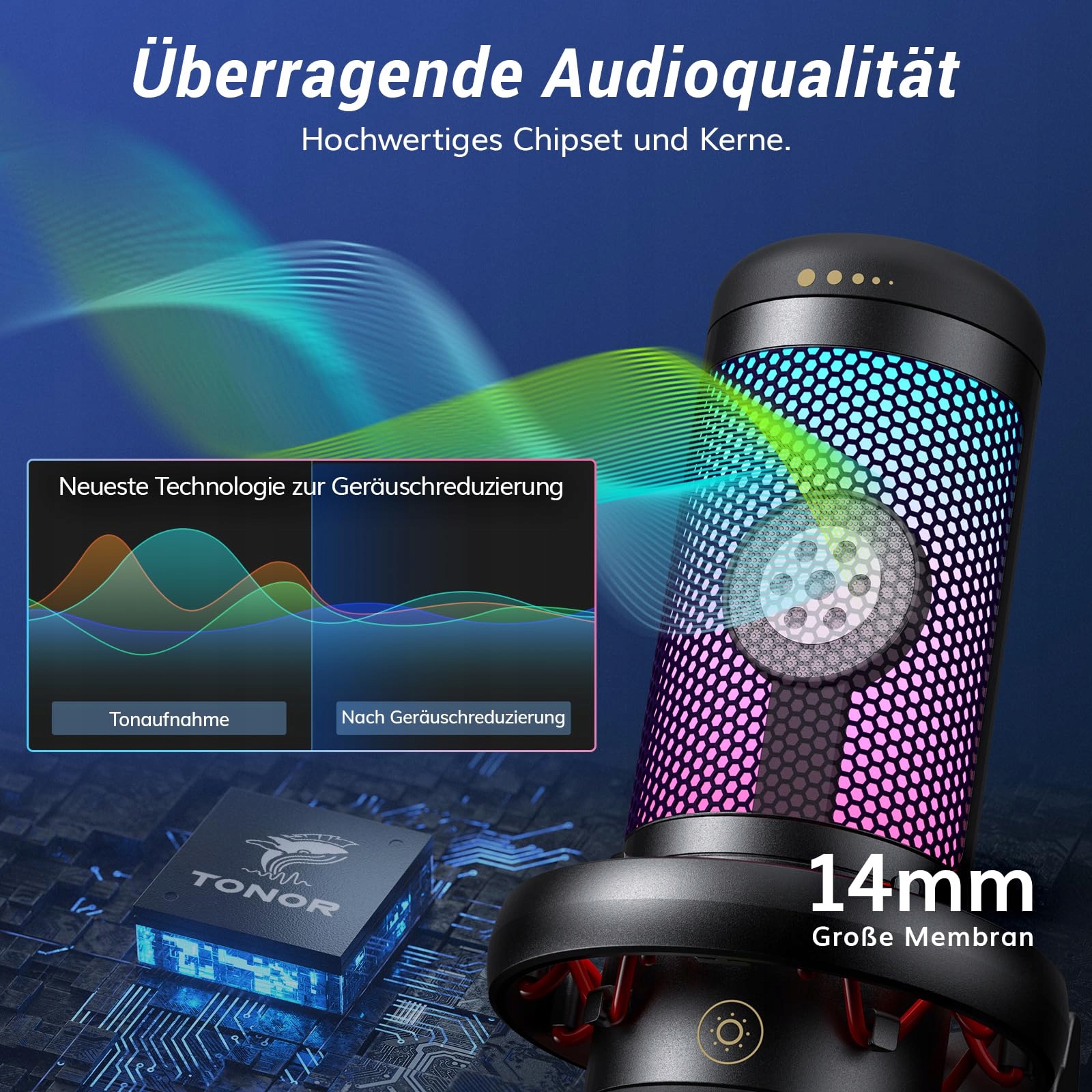 TONOR RGB Mikrofon Gaming USB Zestaw PC z Mikrofonem do Streamingu — miniatura 4