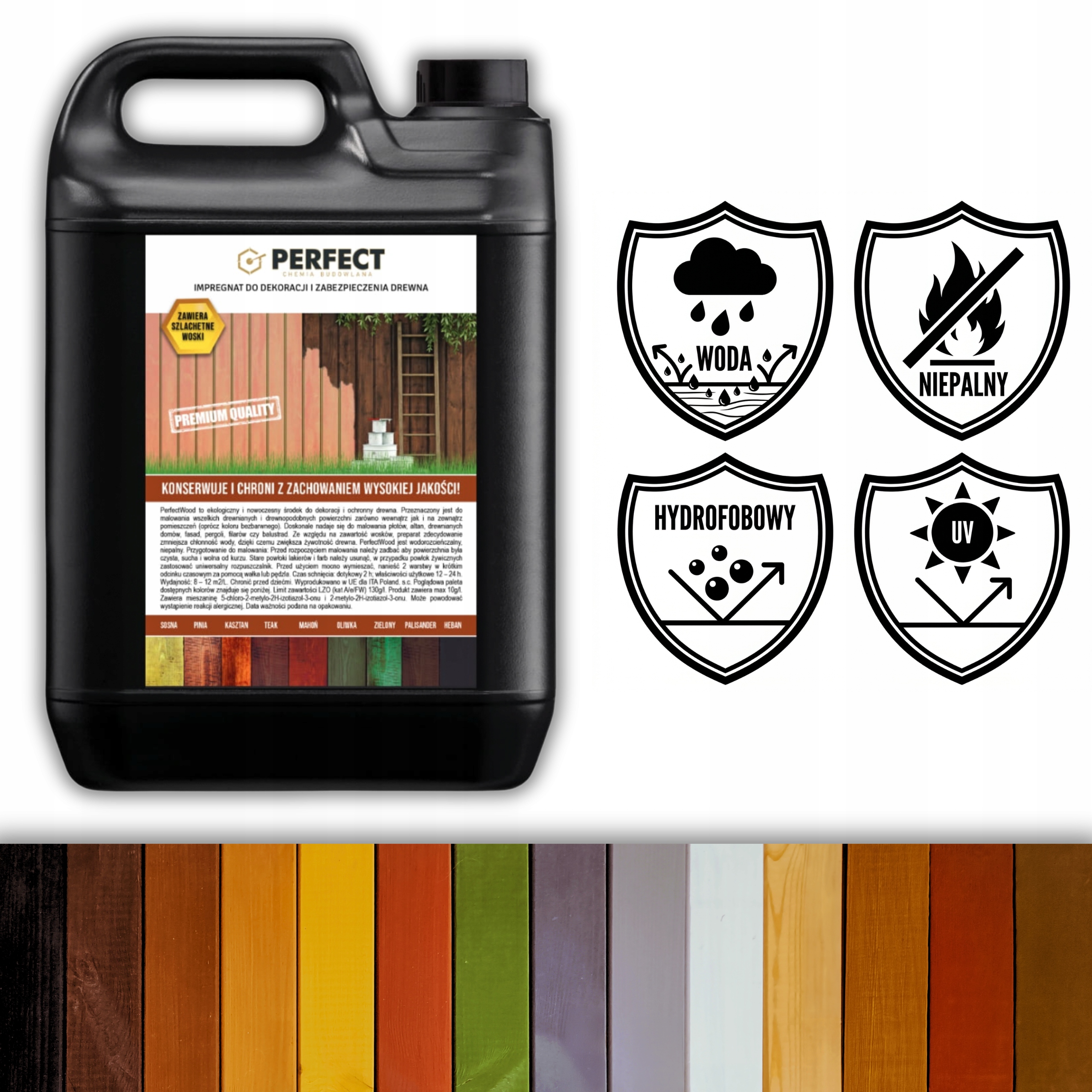 Impregnat do drewna barwiący Perfect Wood 20 L 240 m2 Ekologiczny