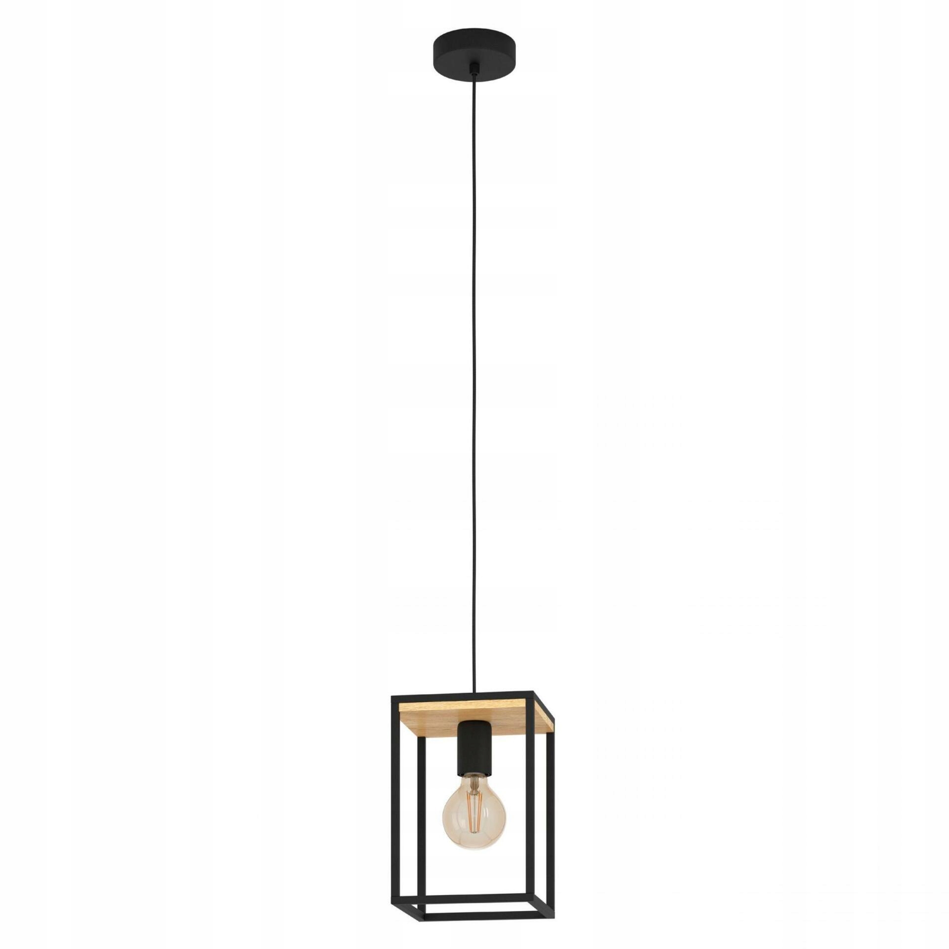 Závěsné svítidlo Eglo Libertad E27 černá/dřevo 40W