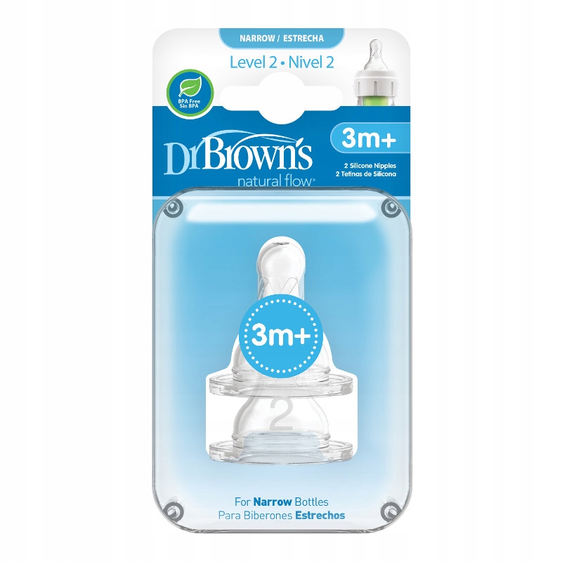 

Dr Brown's smoczek do butelki wąski 3m+ 2x level2