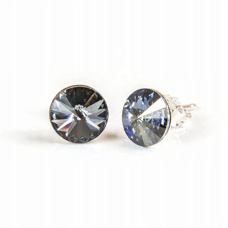 

Srebrne Kolczyki 925 z kr. Swarovski Rivoli 8 Sini
