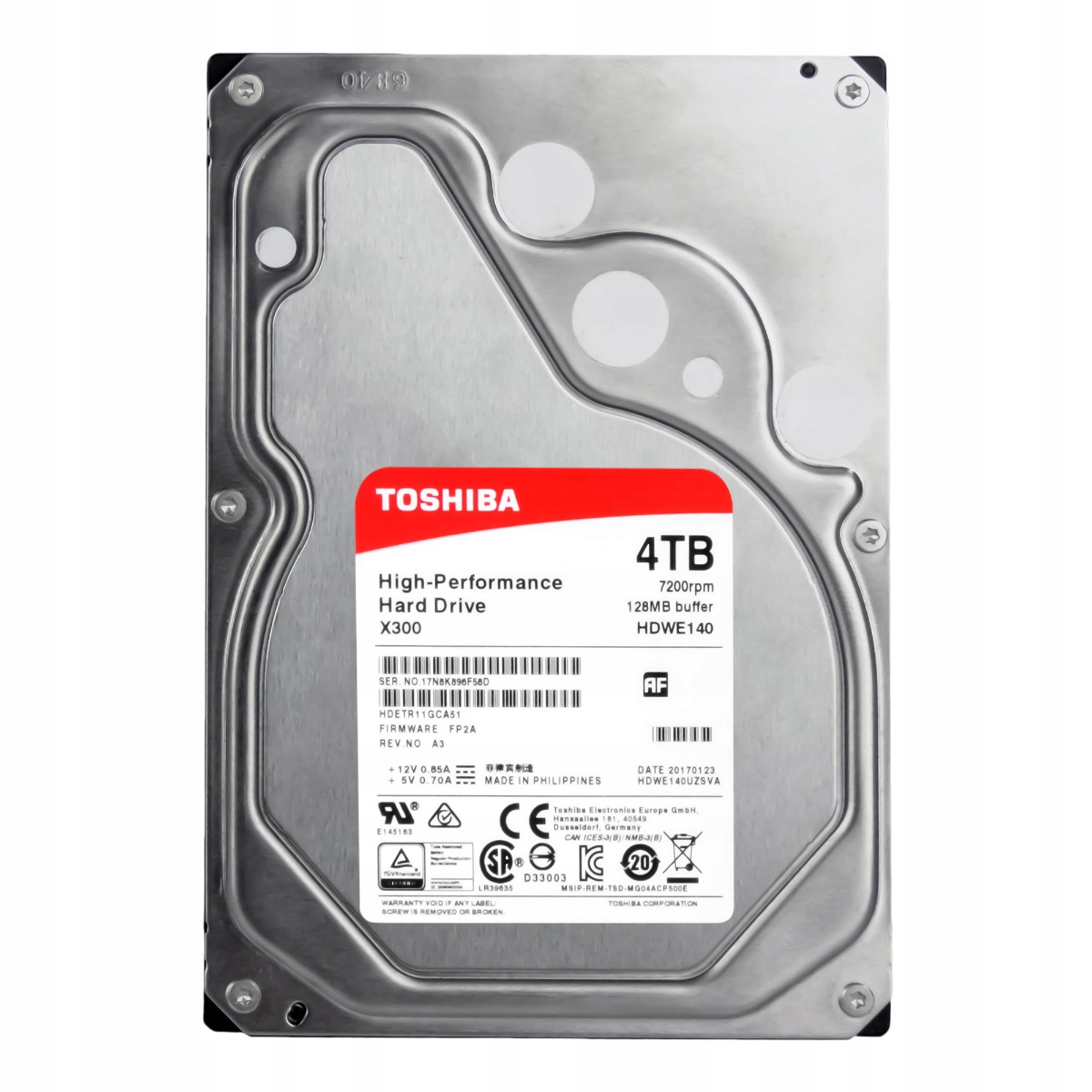 Toshiba X300 4TB 7.2K 128MB Sata III 3.5'' HDETR11GCA51
