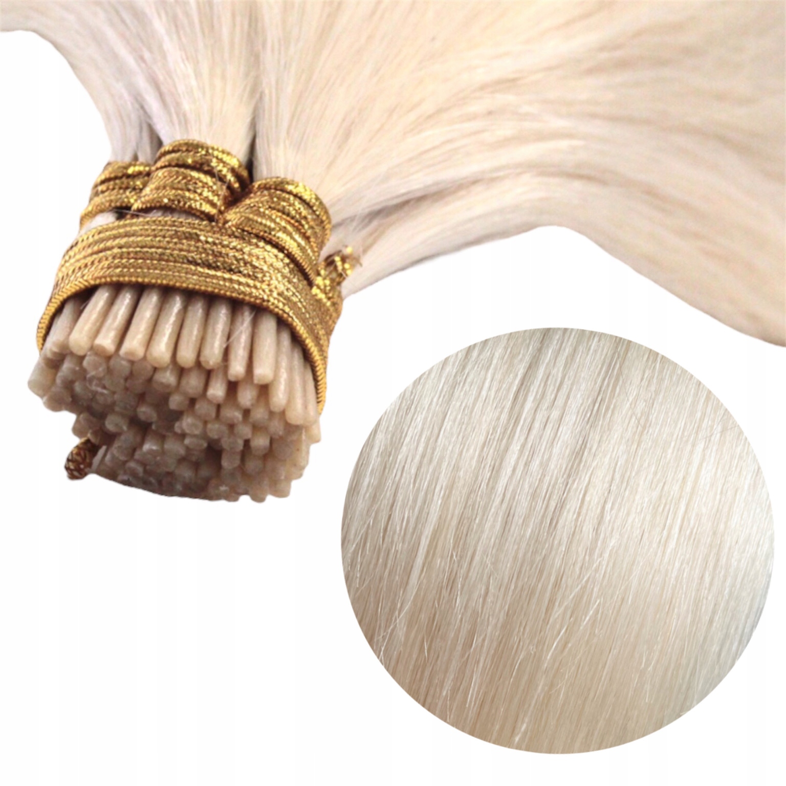 Příčesek Do Vlasů Přírodní Pásky 50 CM Ringy #60