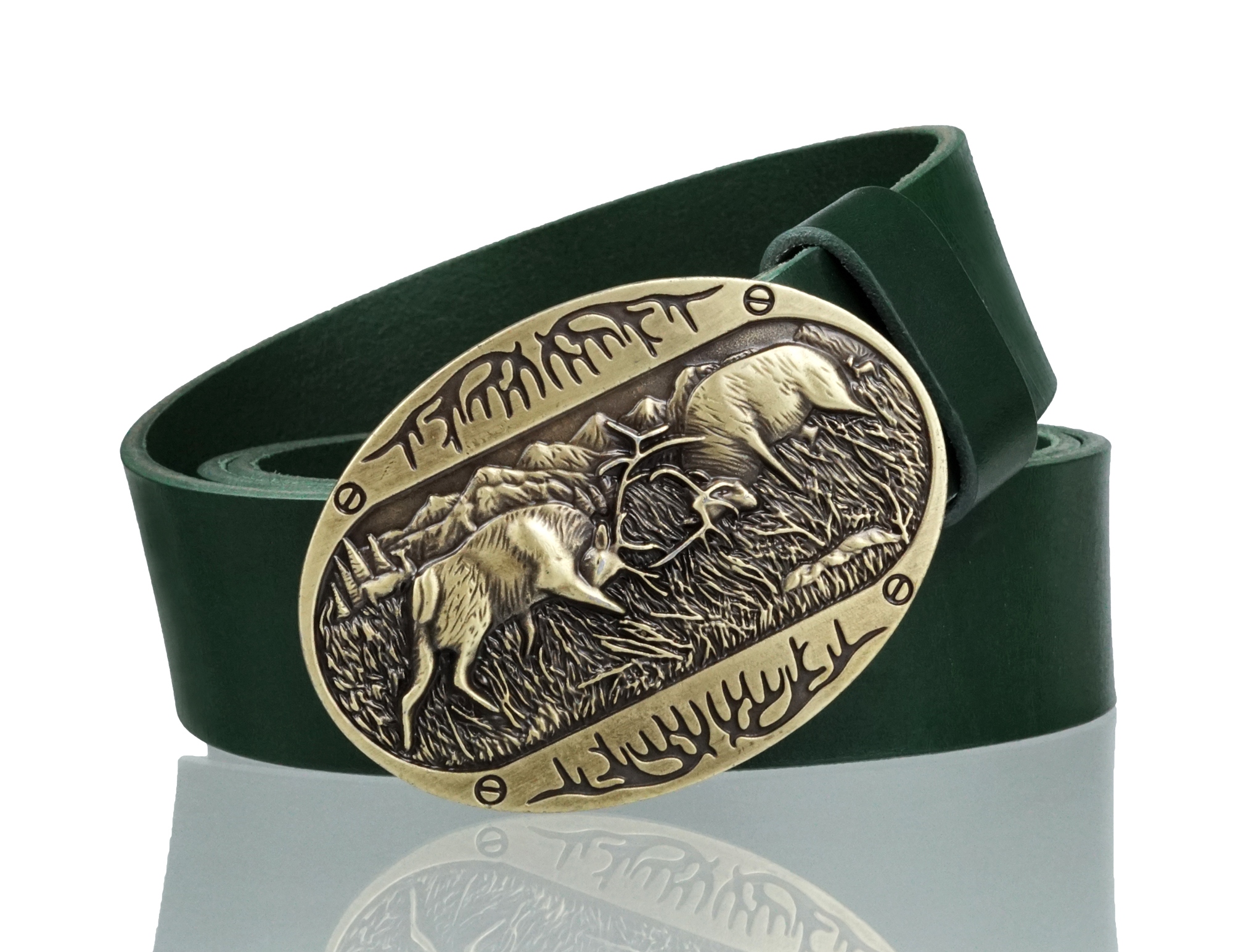 SKÓRZANY PASEK MYŚLIWEGO BLAKARDO 4CM ZIELEŃ JELEŃ EAN (GTIN) 5905159331966