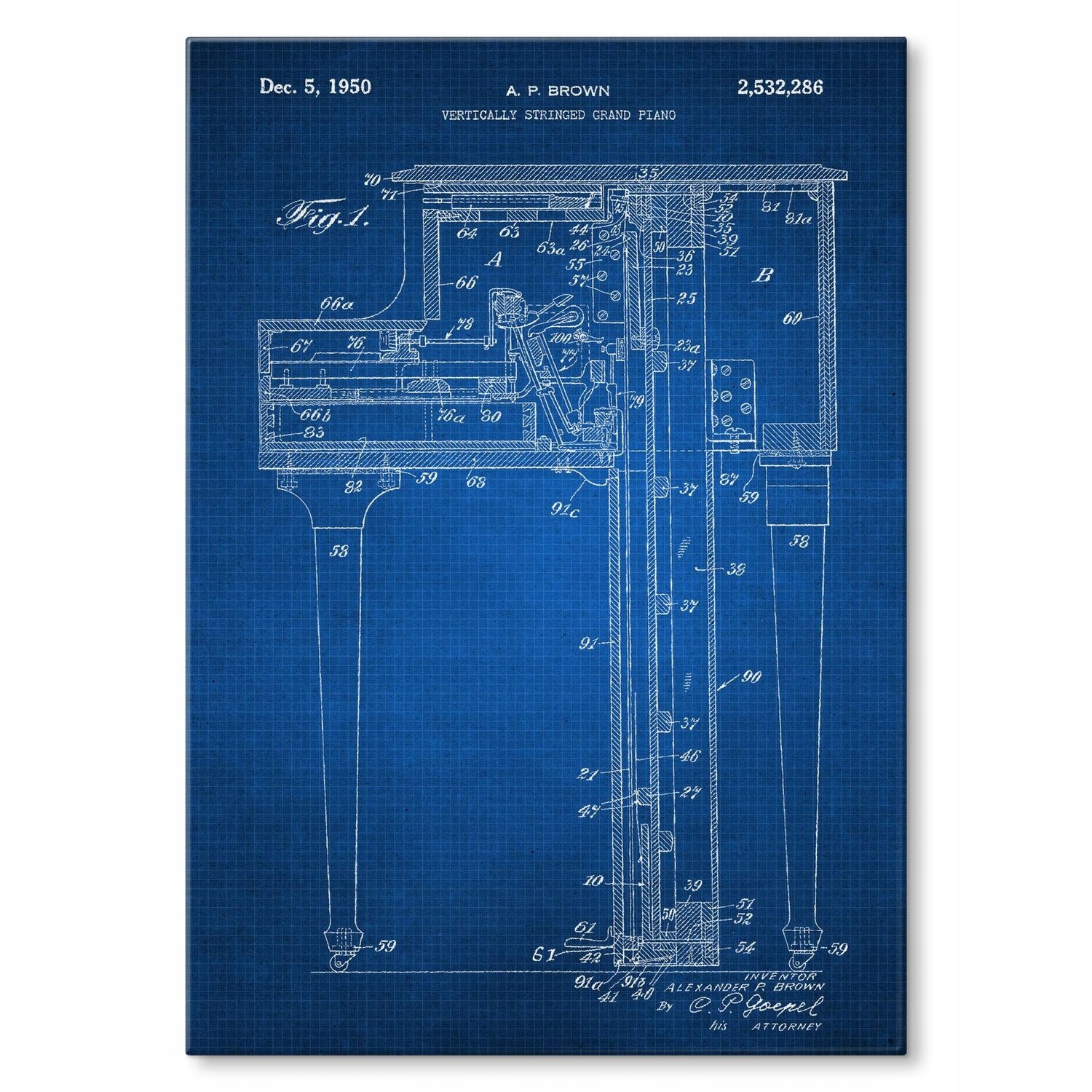 Kovový plakát Grand Piano Tech Szyld Plech 42 x 59,4 cm Dárek