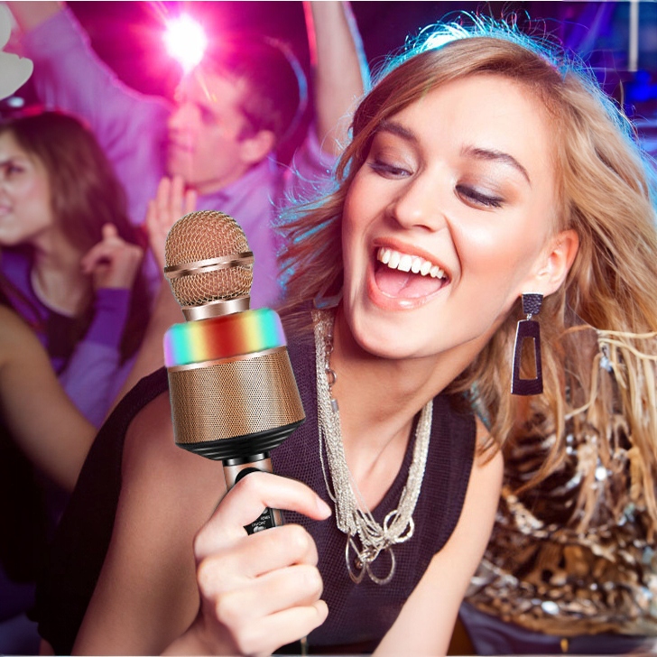 MIKROFON PREMIUM BEZPRZEWODOWY RGB BLUETOOTH BT KARAOKE GŁOŚNIK DLA DZIECI Zawiera baterie nie