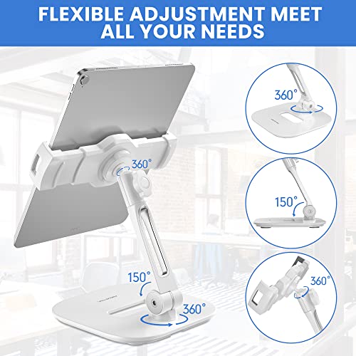 ABOVETEK Stojak Na Tablet iPad iPhone 4-11 Cal Biały 360 Stopni Obrotowy — miniatura 4