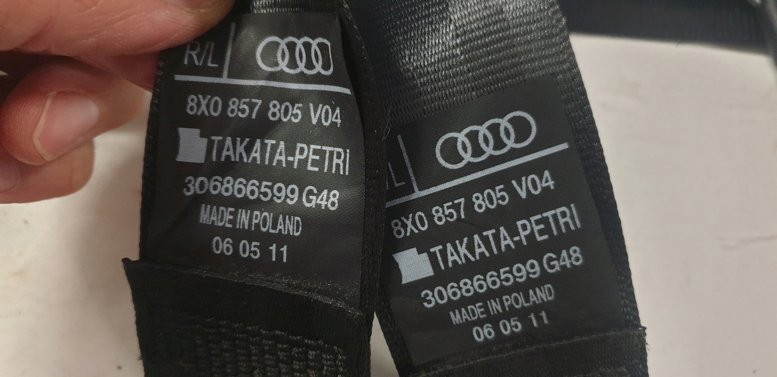 Gurten Sicherheits hinten AUDI A1 8X 2010- 3D 8X0857805