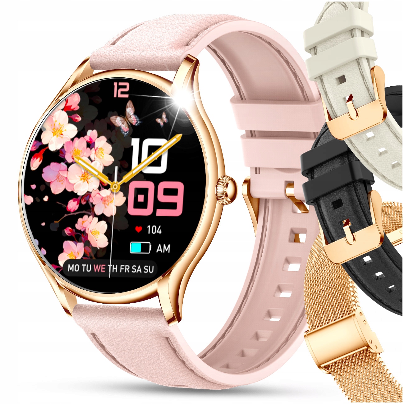 SMARTWATCH DAMSKI ZEGAREK PL MENU POWIADOMIENIA ROZMOWY SMART WATCH 4 PASKI Model inny