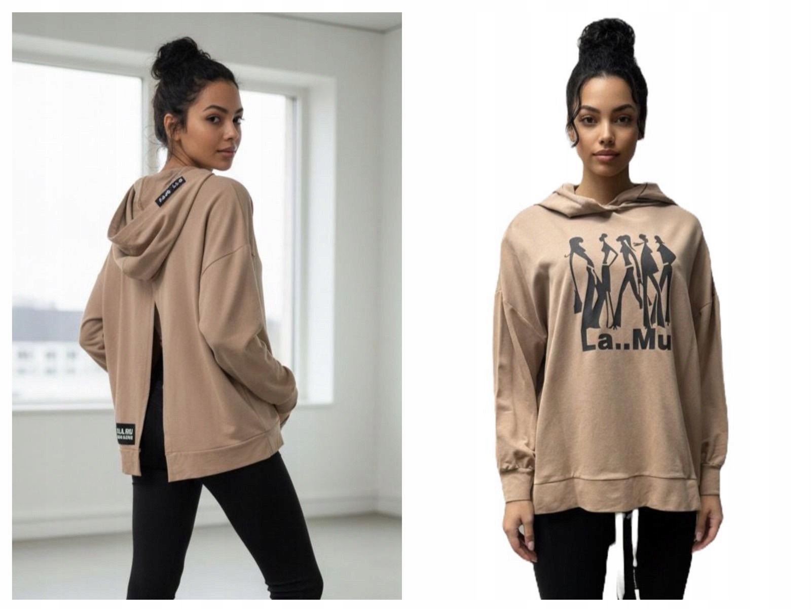 La..mu halenka mikina bavlna Uni oversize s rozparkem na zádech S M L