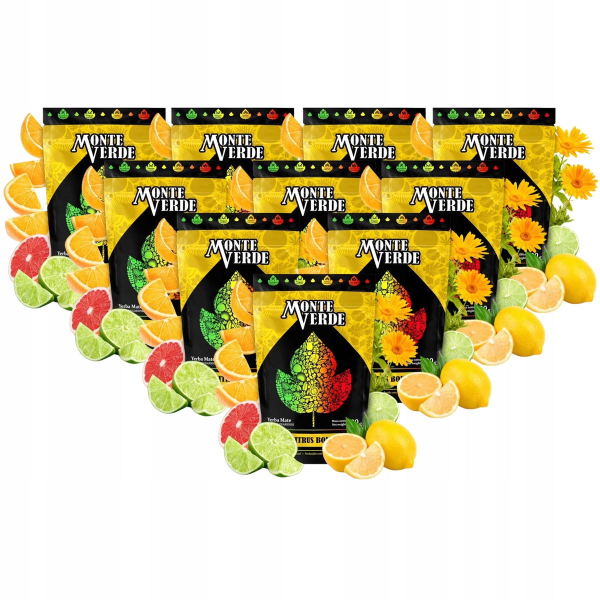 Sada Yerba Mate Monte Verde Citrus Bomb Menta Limon Citronová 10x 500g
