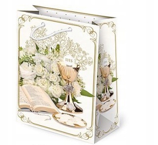 TOREBKA PREZENTOWA PIERWSZA KOMUNIA ŚWIĘTA DUŻA TORBA KOMUNIJNA 1 KOMUNIA