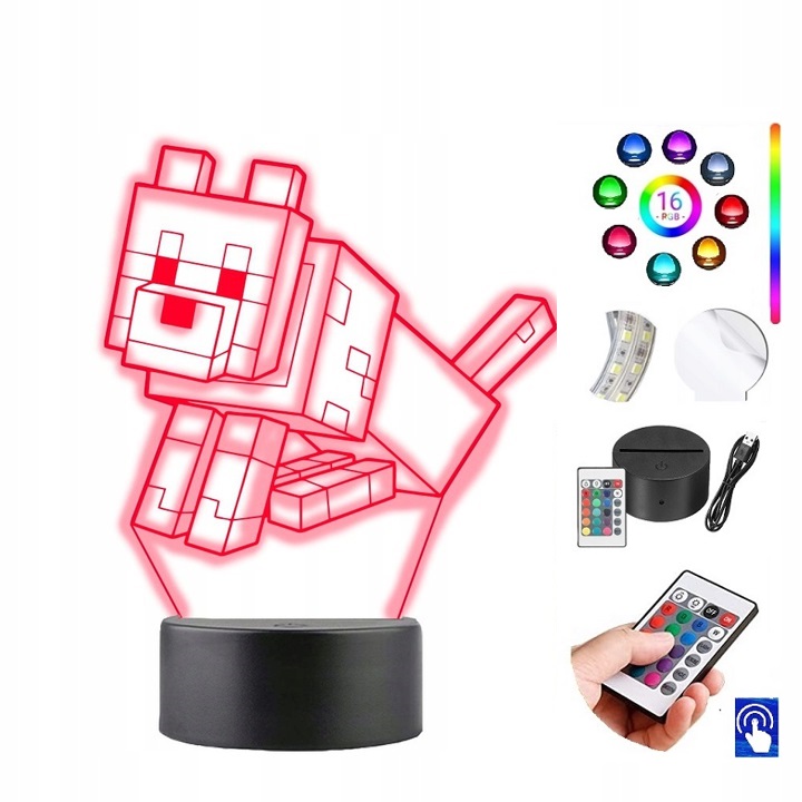 

Lampka na biurko Minecraft 16kolorów Led Plexido