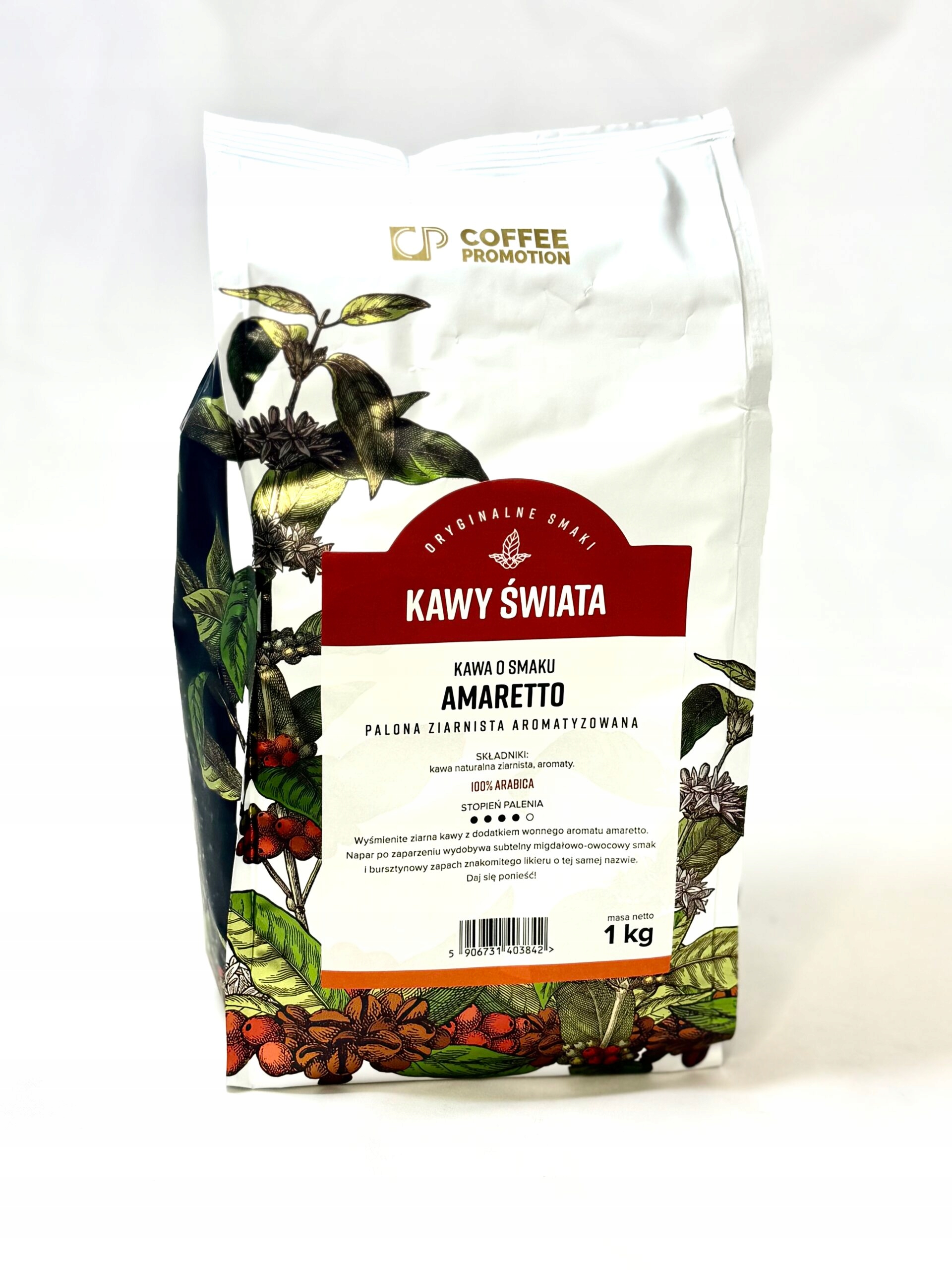 Káva s příchutí Amaretto Káva světa, zrnková, aromatizovaná, 1 kg