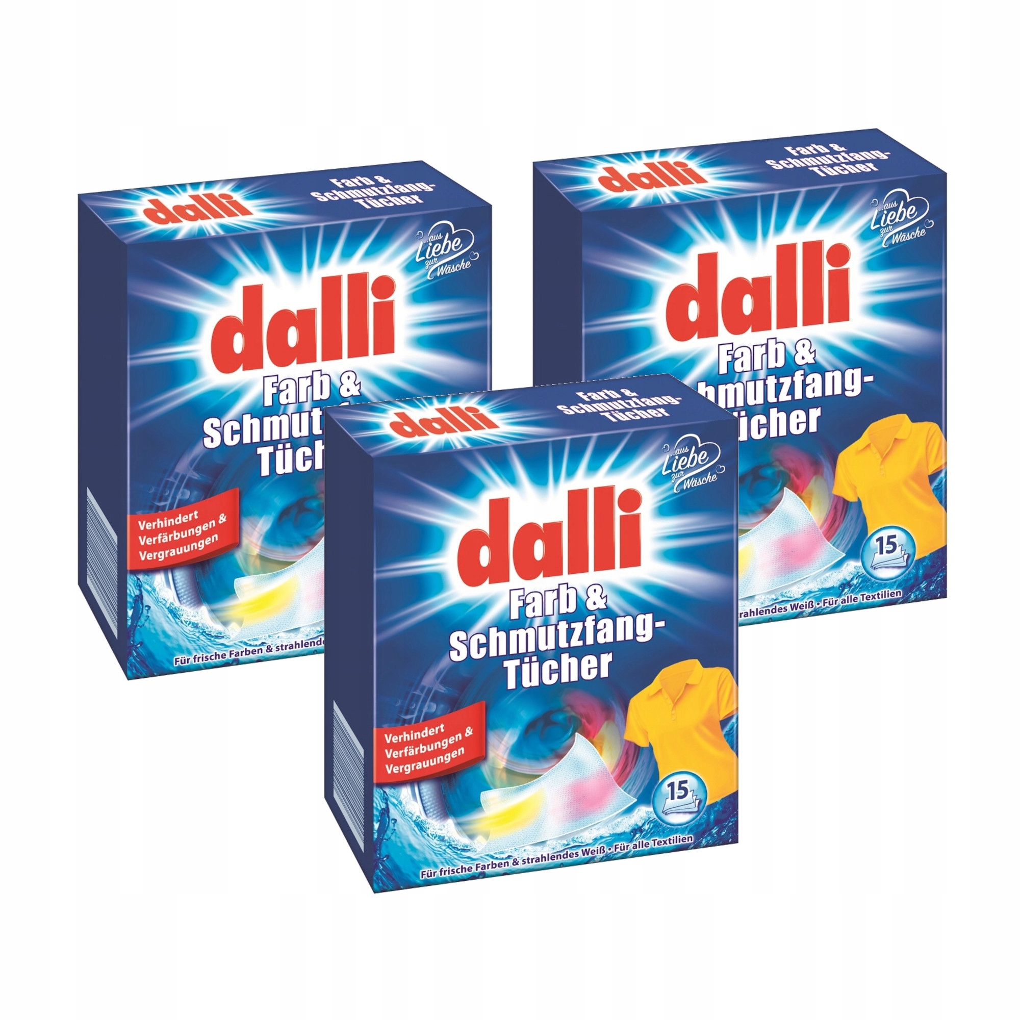

Chusteczki prania Dalli wyłapujące kolor 3x 15 szt