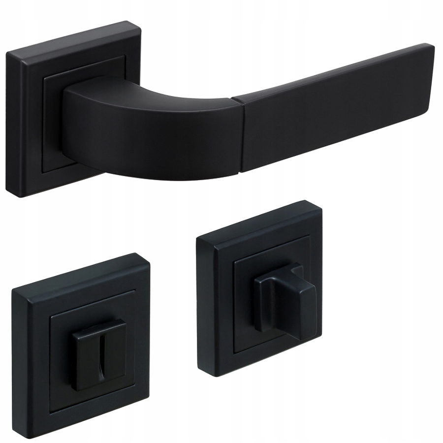 

Czarna Klamka Łazienkowa Do Drzwi Wc komplet Loft