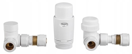 Axiálny termostatický ventil pre radiátor Biely