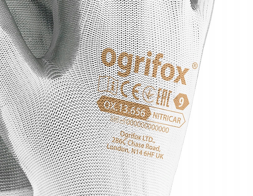 RĘKAWICE ROBOCZE OCHRONNE POWLEKANE NITRYLEM R.9 Marka Ogrifox