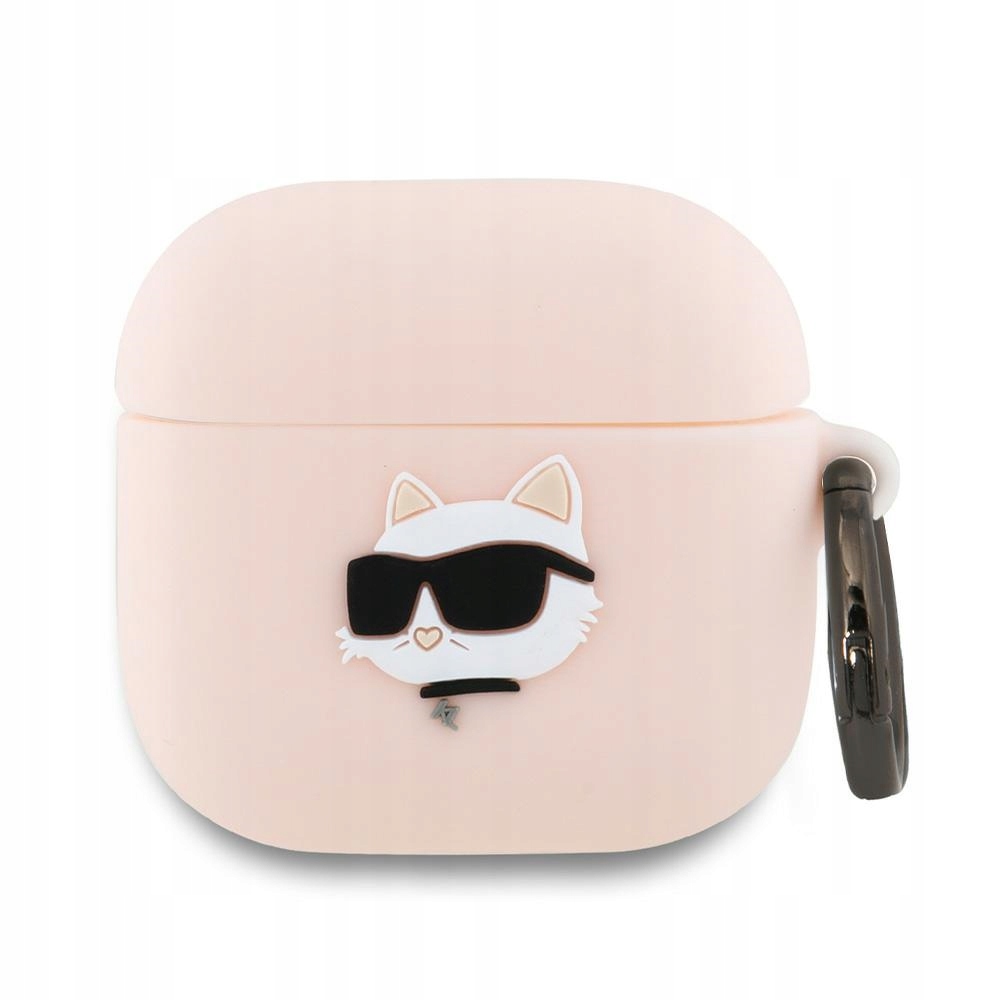 Etui Do Airpods 4 Karl Lagerfeld Choupette Head 3D Różowe Cover Case